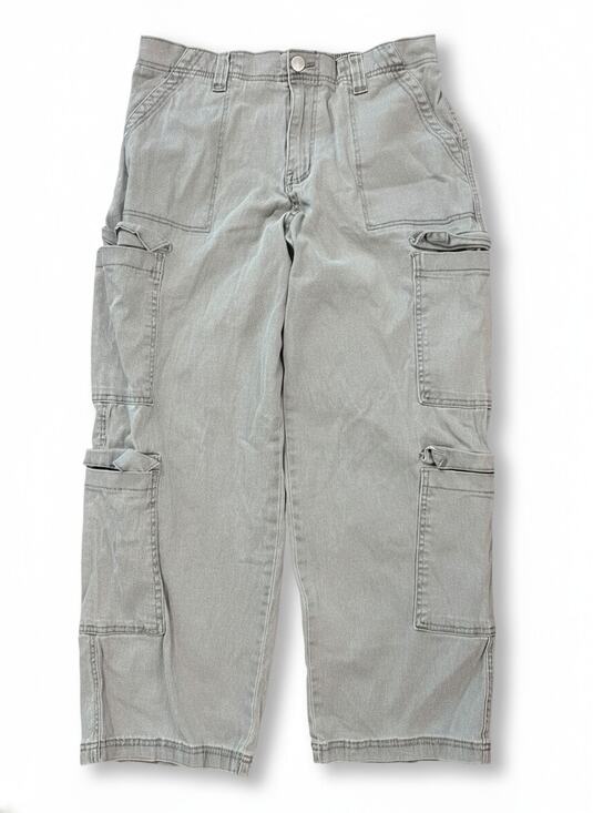 ALMOST FAMOUS Pants - ALMOST FAMOUS Womens Large Cargo Pants Green Elastic Waist Wide Leg Y2K 90s